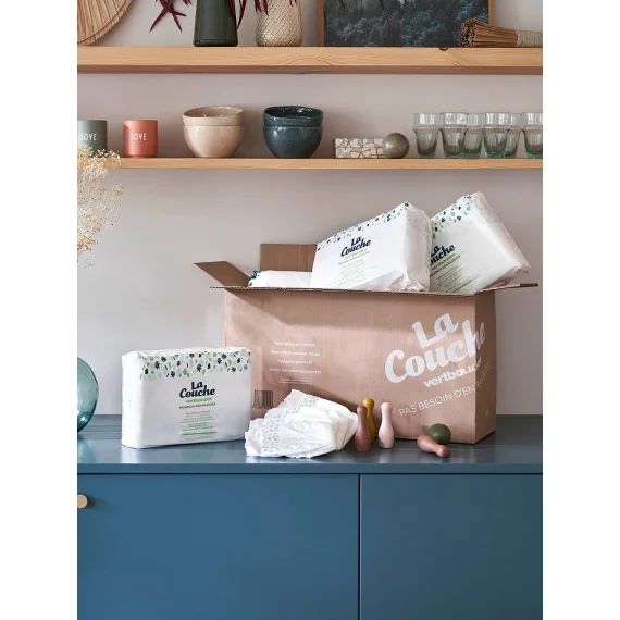 Box de 6 paquets de 35 couches T2 (de 3 à 6 kgs)  VERTBAUDET blanc