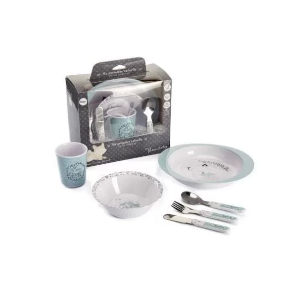 THERMOBABY Coffret vaisselle mélamine – Foret blanc