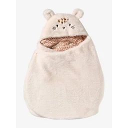 Nid d&rsquo;ange transformable en peluche Ourson rose imprimé