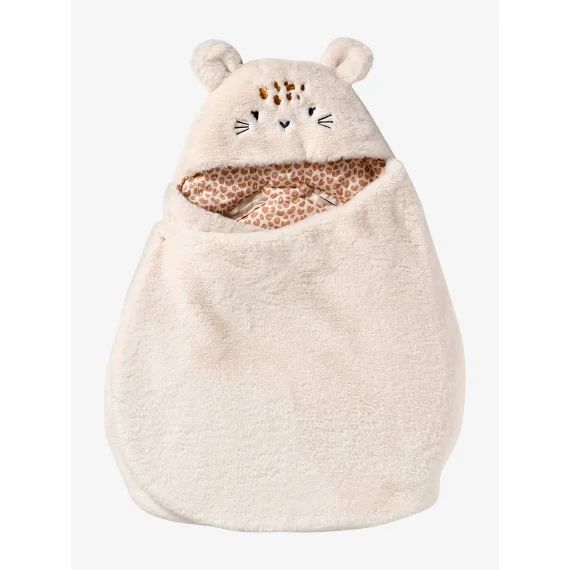 Nid d&rsquo;ange transformable en peluche Ourson rose imprimé