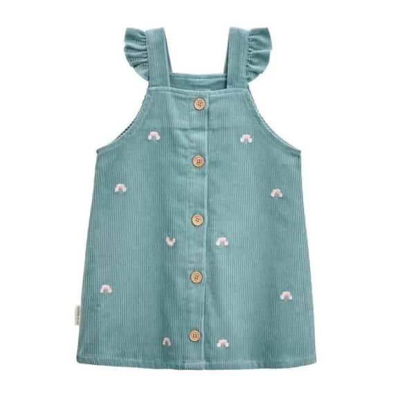 Robe Fille En Velours Côtelé Naya Bleu
