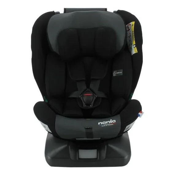 Nania Siège Auto Isofix Hydra I-size, Groupe 0/1/2/3, De 0 À 12 Ans, 0-36 Kg, 40-150 Cm, R 129 – Pivotant – Inclinable – Noir Noir