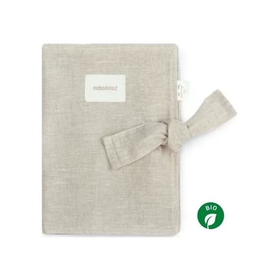 Protège carnet de santé Lin français greige