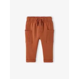Pantalon bébé en molleton acajou