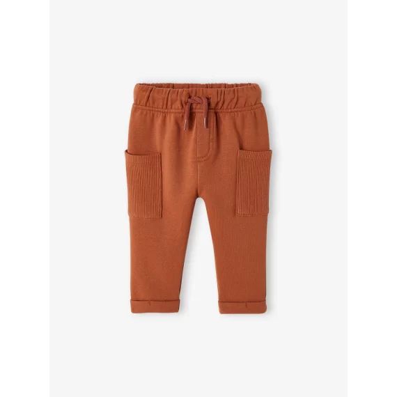 Pantalon bébé en molleton acajou