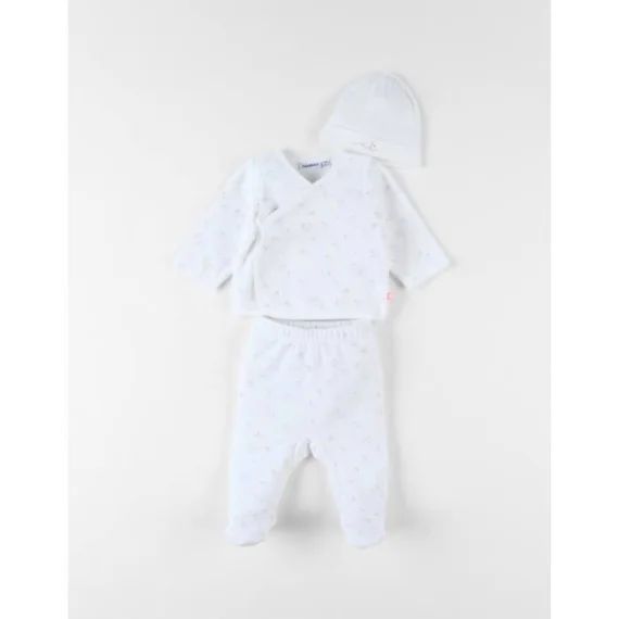 Set De 3 Pièces Imprimé Oiseaux, Blanc