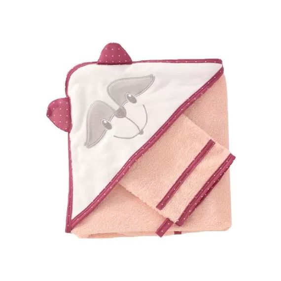 Cape de bain + gant Kipic & Olga (70 x 70 cm)