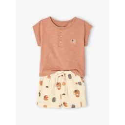 Ensemble bébé T-shirt et short moka