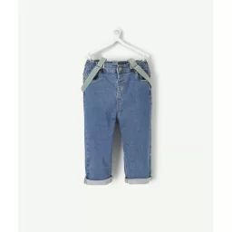 Jean bébé garçon en denim low impact avec bretelles amovibles –  – Soldes