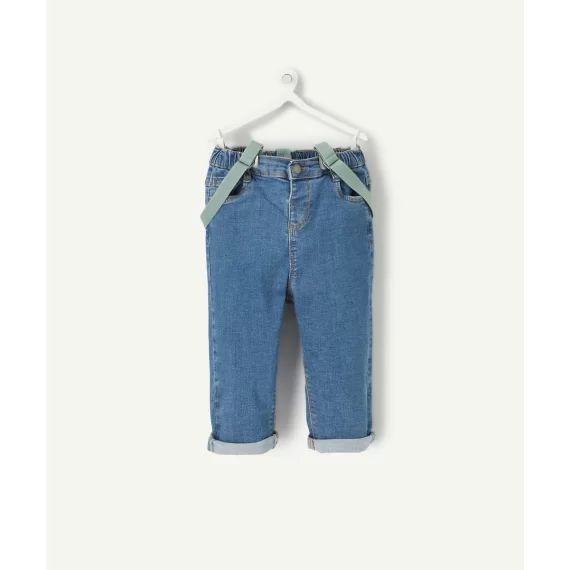 Jean bébé garçon en denim low impact avec bretelles amovibles –  – Soldes