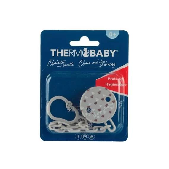 THERMOBABY Attache sucette clip – Gris Savane gris