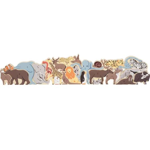 Puzzle De Lettres Animaux Beige