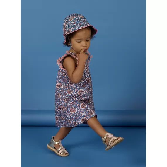 Chapeau Bleu À Imprimé Fleuri Bébé Fille