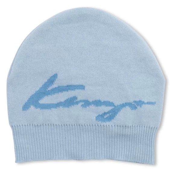 Bonnet tricoté en coton UNISEXE Bleu