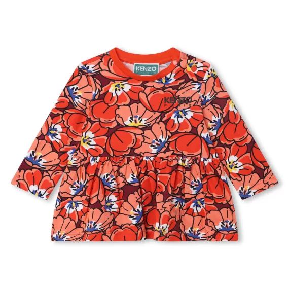 T-shirt à fleurs avec volant Fille Rouge