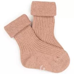 Chaussettes à côtes Fille Marron