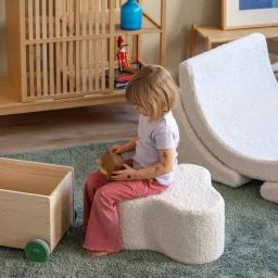 Pouf Enfant Petit Nuage Bouclette Claudy Cream White
