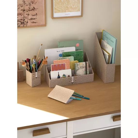 Set rangement bureau Tigre beige poudré