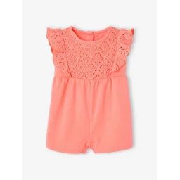 Combishort bi-matière bébé corail