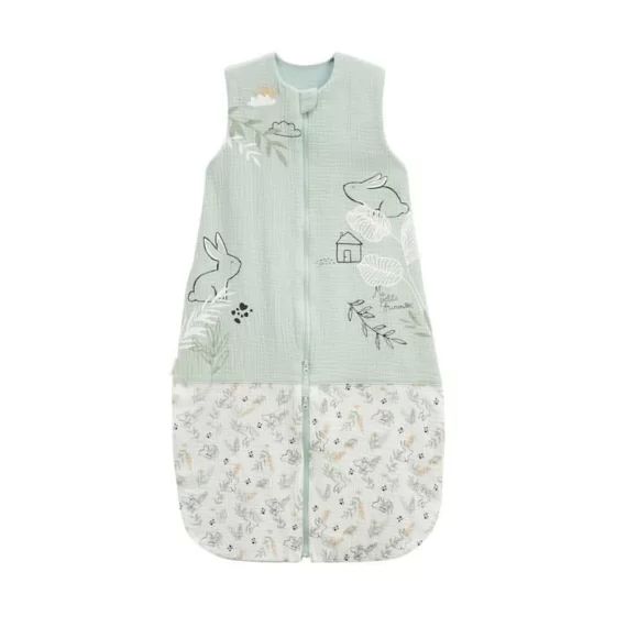 Turbulette D&rsquo;été En Gaze De Coton Avec Jambes Séparables Frimousse Vert