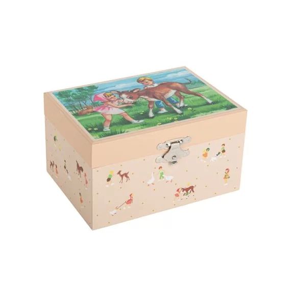 Boîte à bijoux musicale jeune vache Mémoire d&rsquo;enfance Jeanne Lagarde