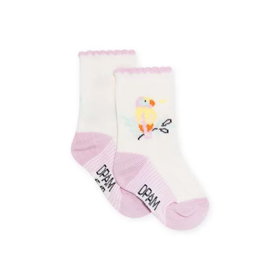 Chaussettes Motifs Oiseaux Bébé Fille – Ecru