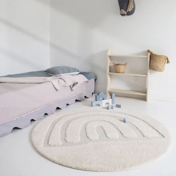 Tapis Enfant Arc En Ciel Ton Sur Ton Rainbow Dream Ecru