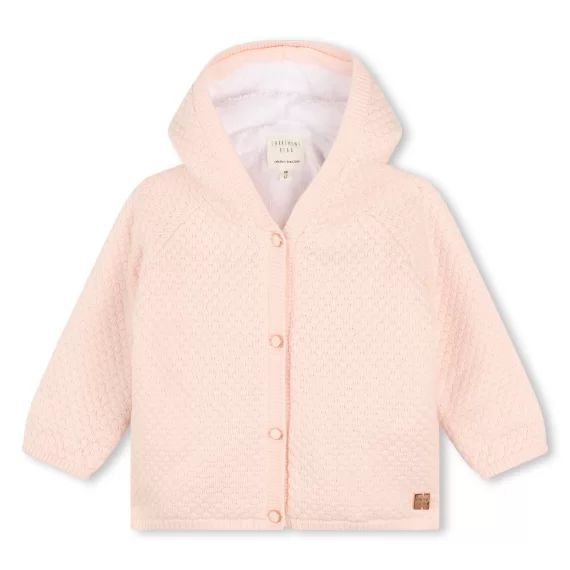 Veste en tricot boutonnée Fille Rose