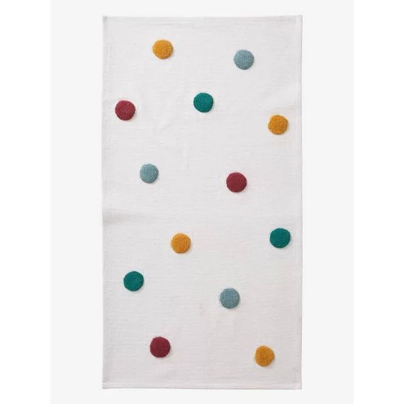 Tapis à pois en relief écru