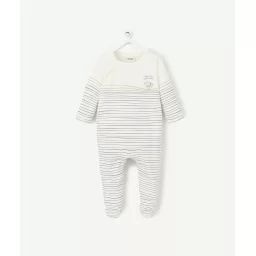 Le dors bien blanc et rayé bleu et vert en coton biologique –  – Soldes