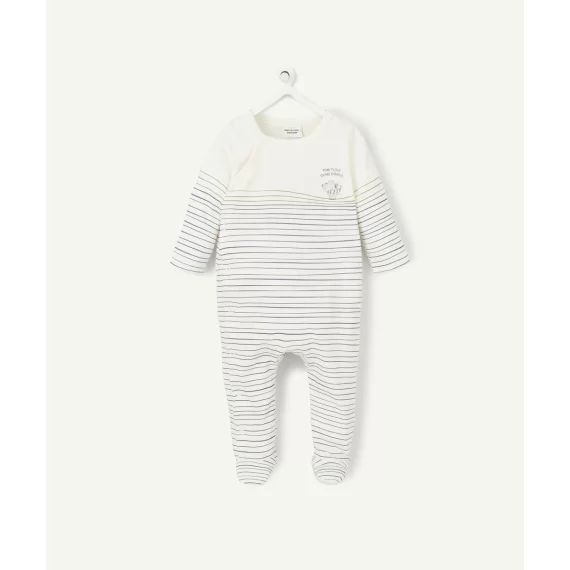 Le dors bien blanc et rayé bleu et vert en coton biologique –  – Soldes