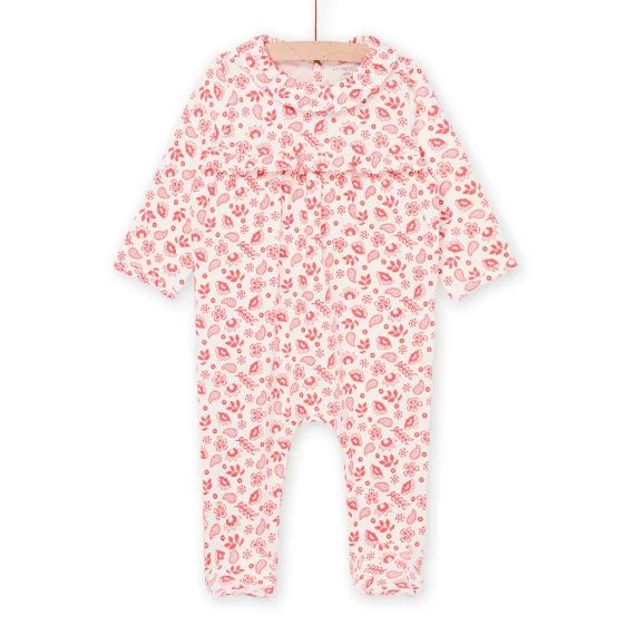 Grenouillère À Imprimé Fleurs – Ecru