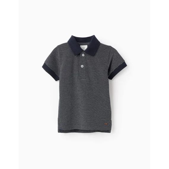 Polo À Pois Bleu Foncé
