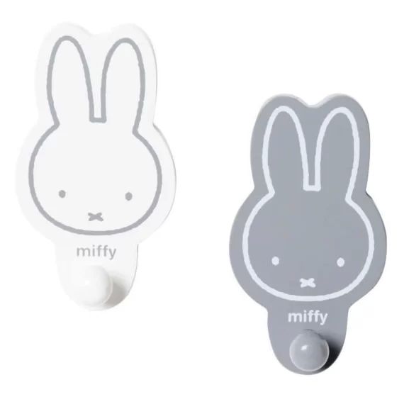 ROBA Patère Bébé – 2 Crochets Murals Lapin miffy® – Gris/Blanc blanc