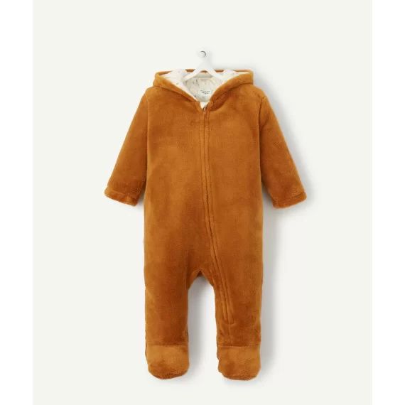 Combinaison pyjama bébé toute douce couleur ocre