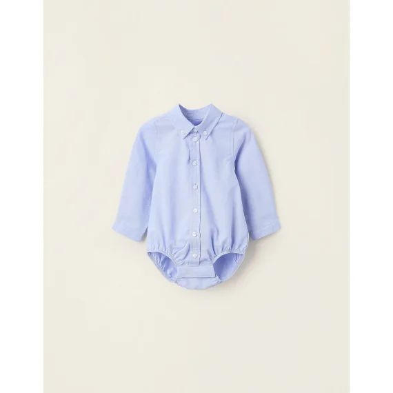 Body-chemise En Coton Bleu Clair