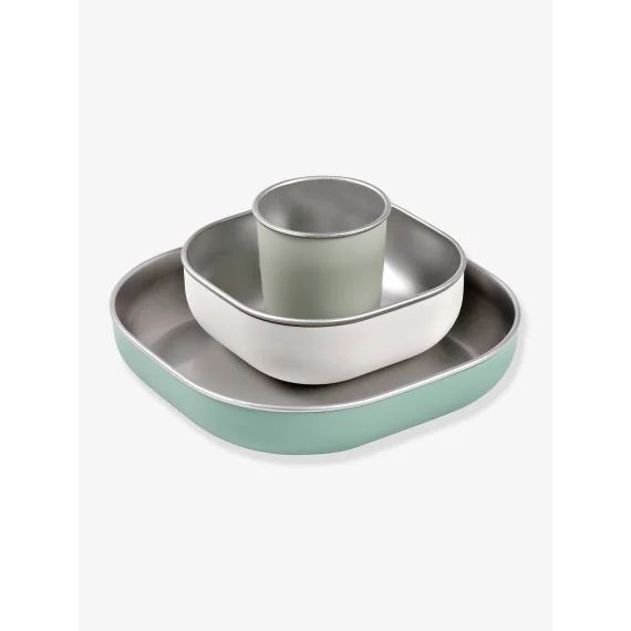 Coffret-repas 3 Pièces Inox Beaba Sage Green