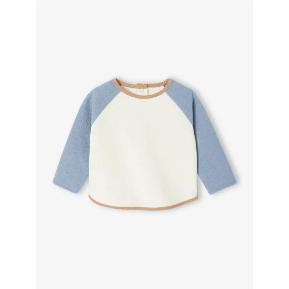 T-Shirt naissance manches longues colorblock écru