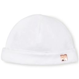 Bonnet de naissance en velours Fille Blanc