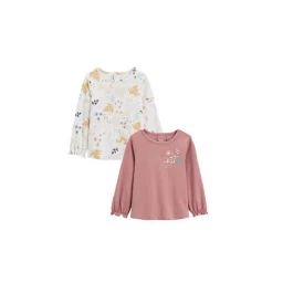 Lot De 2 T-shirts Enfant Manches Longues – Petit Beguin – Bloom – Rose – Coton – Standard 100 By Oeko-tex ® Rose