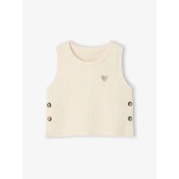 Pull sans manches bébé écru