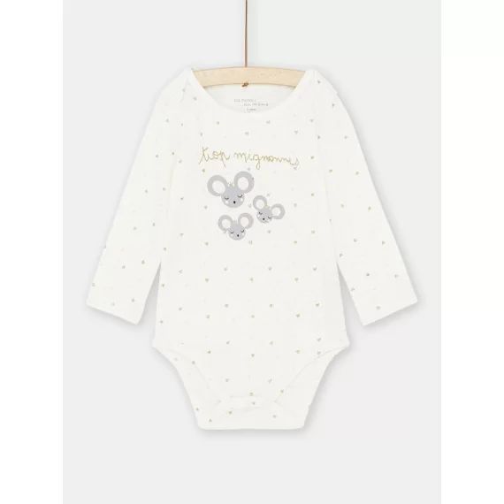 Body Écru À Motifs Souris Bébé Fille