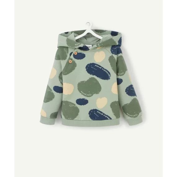Sweat bébé garçon vert avec formes colorées et messages –  – Soldes