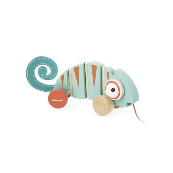Caméléon à tirer en bois Tropik