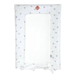 Housse De Matelas À Langer Blanc Imprimé Bleuet