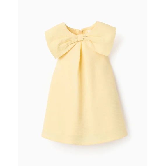 Robe Avec Texture Et Noeud Maxi Jaune Clair