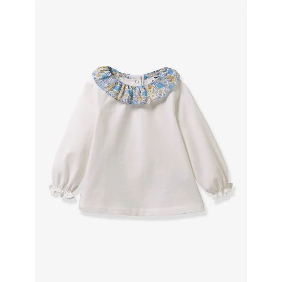 Tee-shirt bébé tissu Liberty CYRILLUS bleu