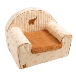 Fauteuil Club Enfant En Gaze De Coton Et Sherpa Beige