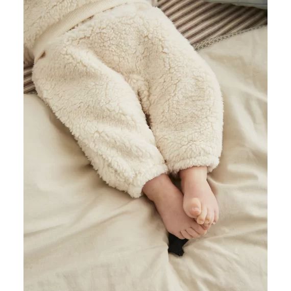 Pantalon sarouel écru en sherpa bébé –  – Soldes