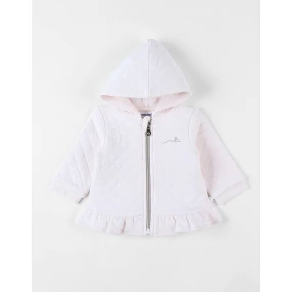 Veste À Capuche Zippée Matelassée Rose